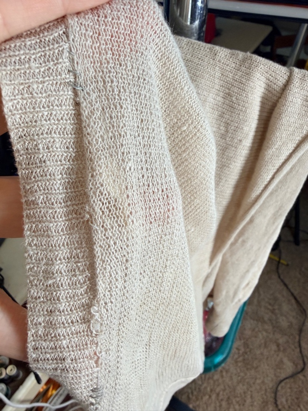 Eileen Fisher Women’s XS Tan Open-Front 100% Linen Slouchy Cardigan Pockets - Picture 11 of 14